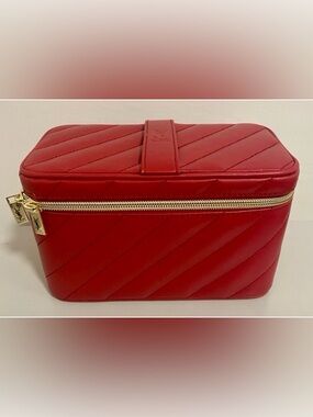 Ysl Yves Saint Laurent Beaute Premium Vanity Red Makeup Case W/Mirror